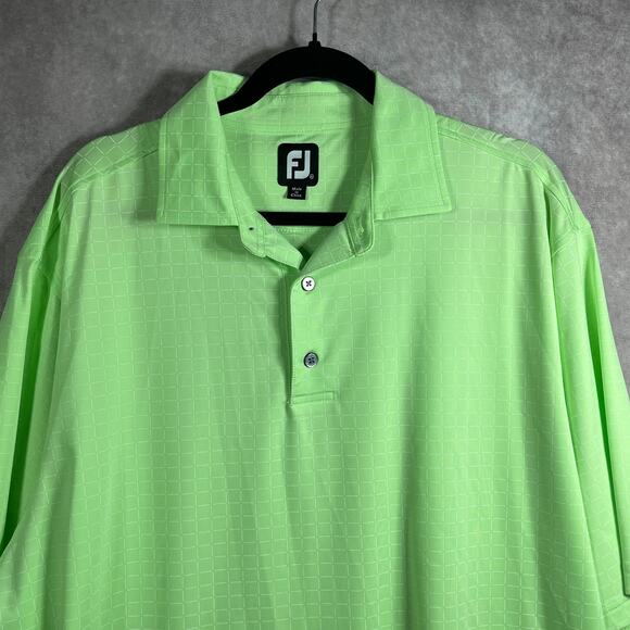 FootJoy Other - FootJoy Golf Polo Shirt Mens XL Green Checkered Short Sleeve Outdoor Lightweight